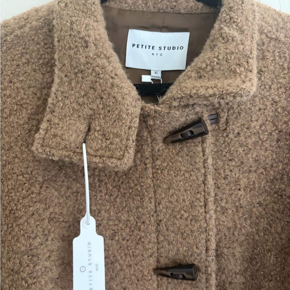 Petite Studio Tan Textured Coat - Picture 3 of 6